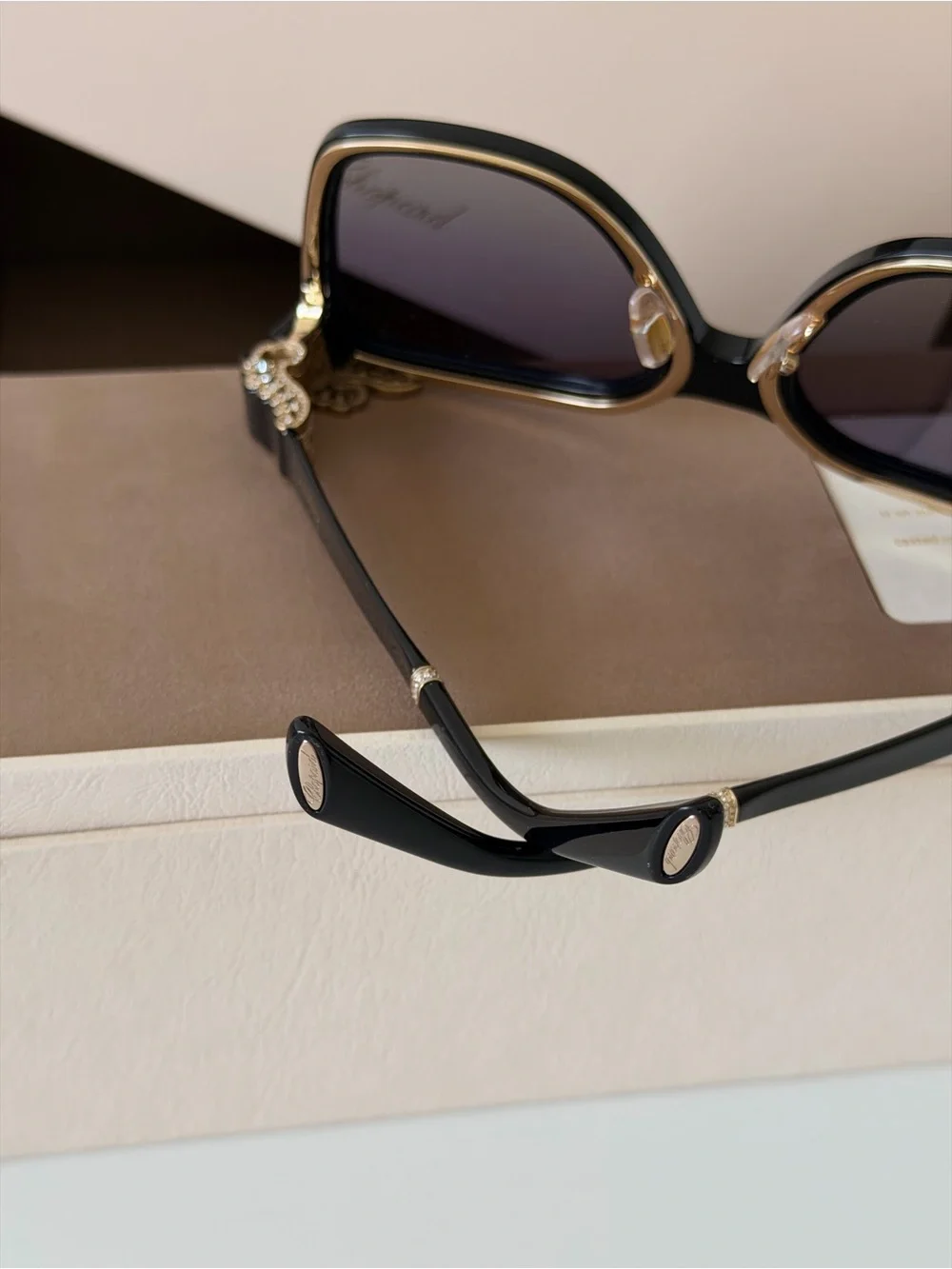 NEW Chopard Limited Edition SCH330S 0700 Sunglasses Gold Crystal Authentic